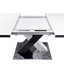 Table de salle à manger rectangulaire moderne, extensible, plateau de table blanc + pied de table en panneau de fibres à densité moyenne noir et blanc avec base en métal-1105820170-1105820169