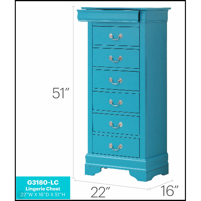 Coffre de rangement intemporel pour la lingerie bleu sarcelle avec tiroirs coulissants et fabrication durable, parfait pour un décor élégant.