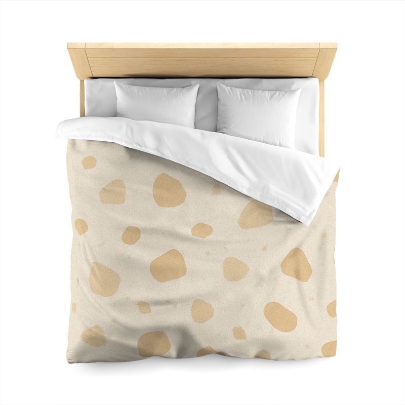 Microfiber Duvet Cover Boho Style, Design 39, Queen Duvet Cover, White