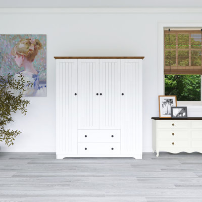 Wood Wardrobe Armoire Closet With Drawers by Lark Manor