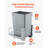 Pullout Trash Can for Kitchen Cabinets, 35 QT Garbage Waste Recycling Bin, Under Mount Waste Container, Under Counter, Featuring Heavy-Duty Metal Soft Close Sliding System and Door Kit