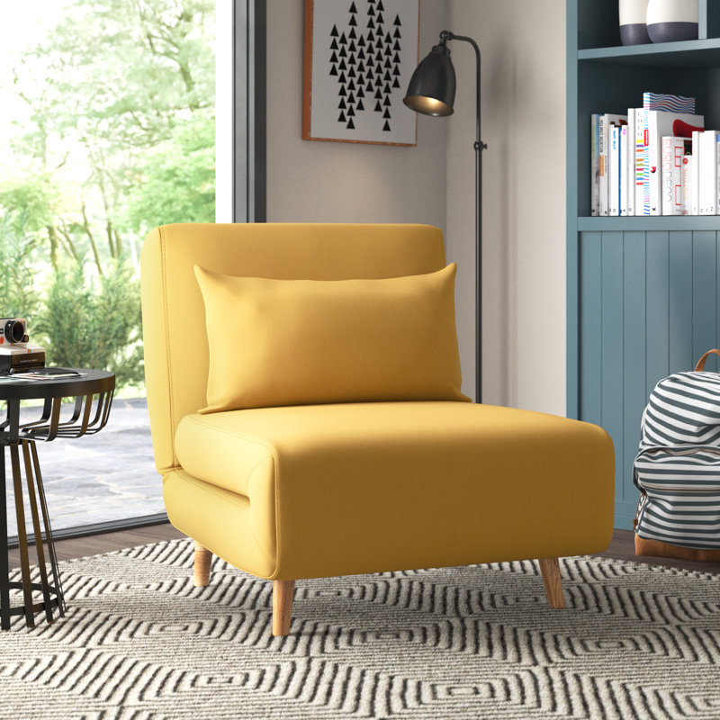 Jacquelyn 32" Wide Convertible Chair, 31.9", Mustard Fabric