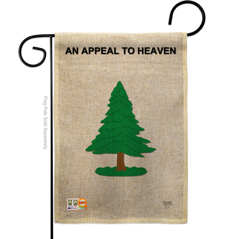 Arbre de pin 2 côtés en toile jute 18,5 x 13 po drapeau de jardin