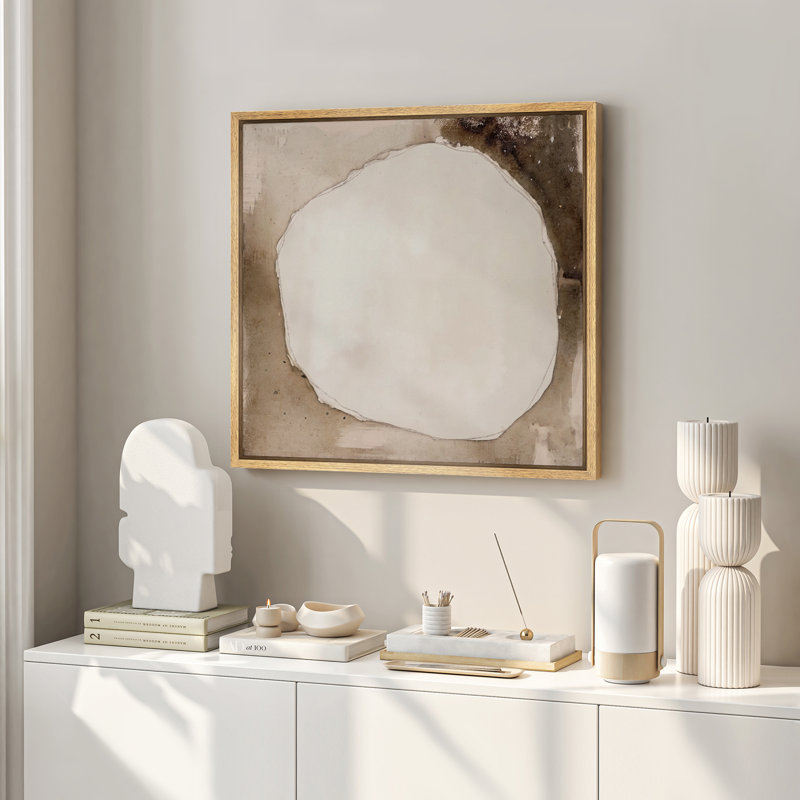 Abstrait beige, cercle brun, géométrique, minimaliste, moderne, neutre, art mural, décoration de salon, Naturel