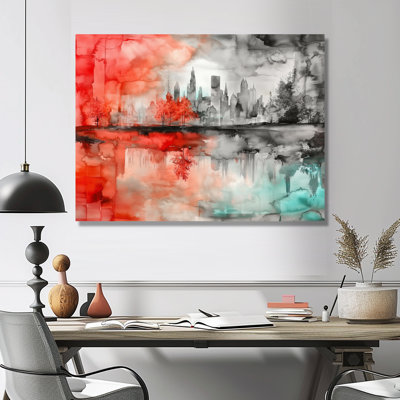 «Urban Oasis In Autumn Cityscape II - New York City», impression sur métal