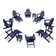 Hartington 16 Piece Plastic/Resin Adirondack Chair with Ottoman and Table