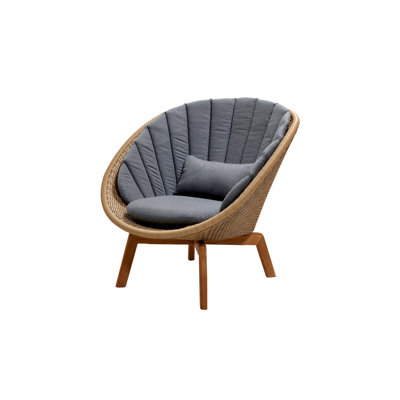 Peacock Teak Patio Papasan Chair with Cushions