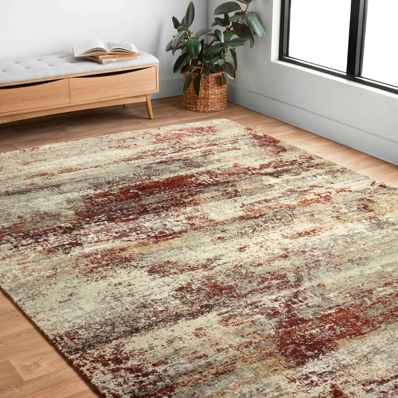 Tapis beige tissé à la machine Ballyrobert, Rectangle 2 pi 7 po x 4 pi