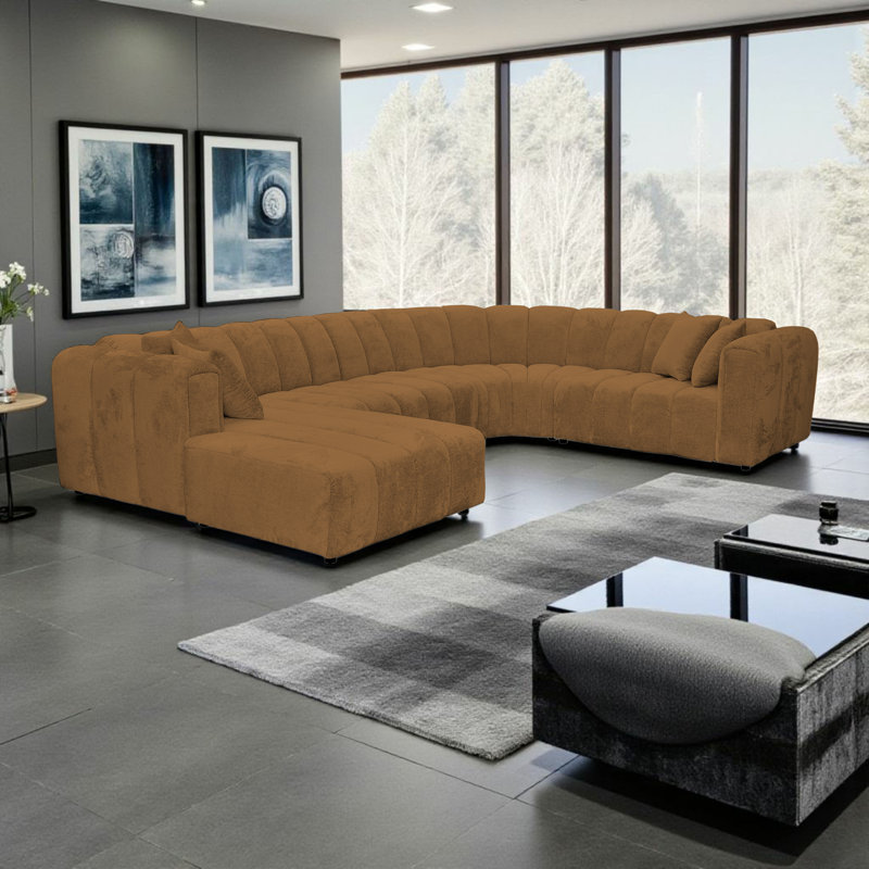 5 Seater Corner Sofa, Left Hand Facing, Gold