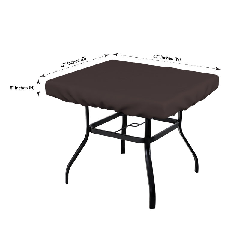 Heavy-Duty Multipurpose Square Patio Table Top Cover, Waterproof Outdoor UV-Resistant Table Cover, 6" H x 42" W x 42" D