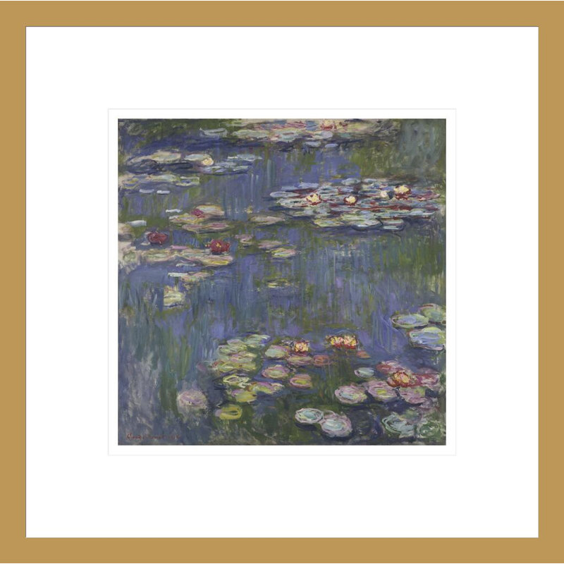 Nymphéas par Claude Monet - Impression sur toile, H 13,75 po x l 13,78 po