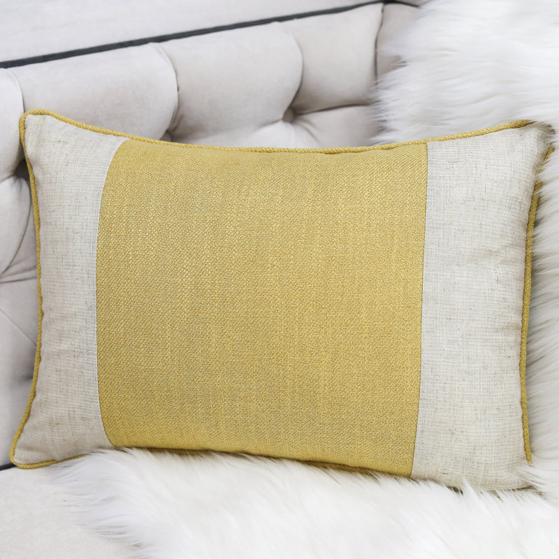 Linen Throw Pillow, Gold