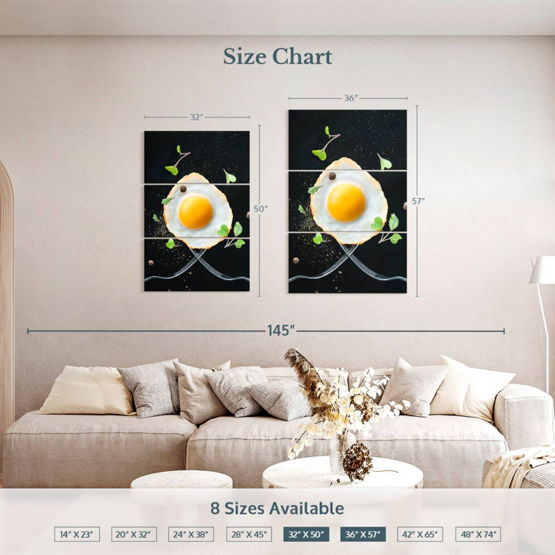 Yarlin Fried Egg For Breakfast, 50" H x 32" W
