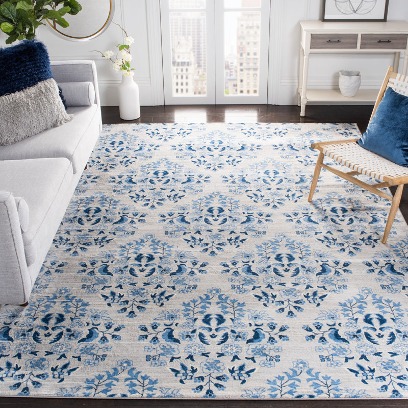 Aguiar Performance Floral Rug, Rectangle 9' x 12'