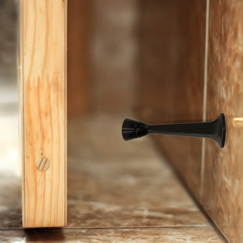 Butoir de porte en acier, Noir, 10