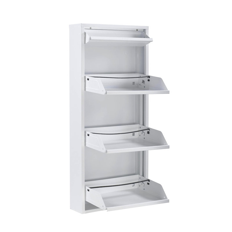 6 Pair Shoe Storage Cabinet, White