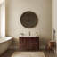 Meuble-lavabo flottant mural moderne de 30 po avec lavabo, armoire de rangement en contreplaqué avec 2 tiroirs, cuve en céramique blanche équipée d'un couvercle et d'un drain