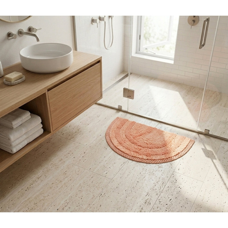 Adiraica 100% Cotton Bath Rug, Beige