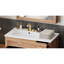 Meuble-lavabo de 36 po avec structure en bois massif, 2 portes à fermeture douce, 3 tiroirs, lavabo en céramique, tablette réglable pour cadre compact, petits espaces de bain