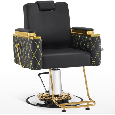 Inbox Zero Luxurious Barber Chair with Hydraulic Pump, Adjustable Reclining Salon Chair 8623 by Inbox Zero