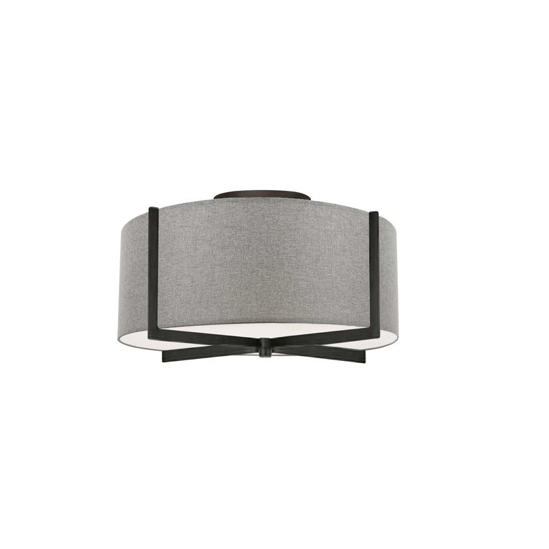 Cadwell 3 Light Semi-Flush Mount, Gray, Matte Black
