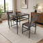 Ensemble de table et de chaises de style industriel avec étagère de rangement et chaises assorties pour petits espaces
