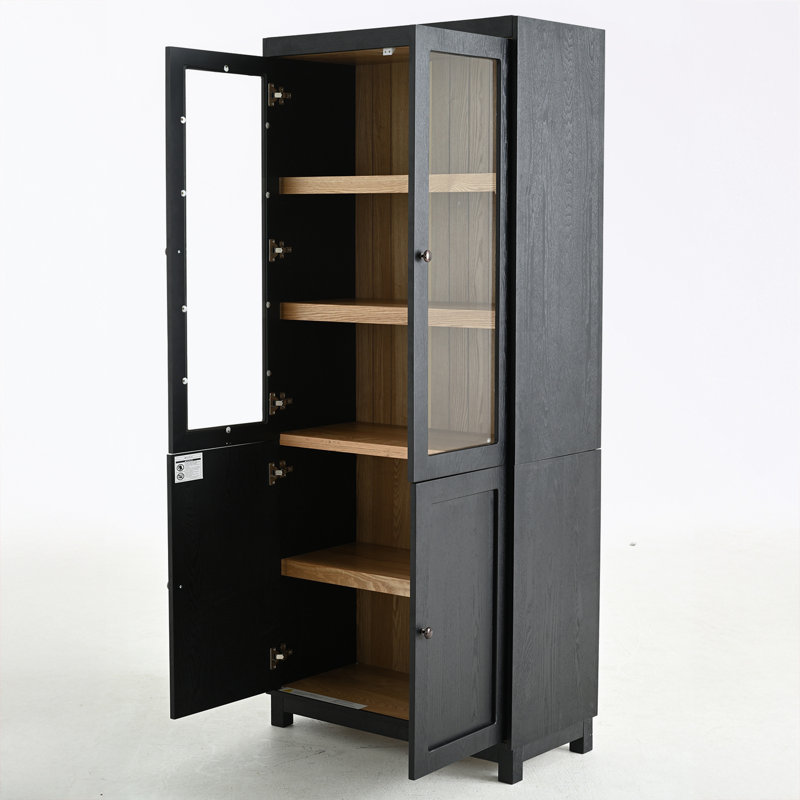 Cabinet with Double Glass Doors and shelves