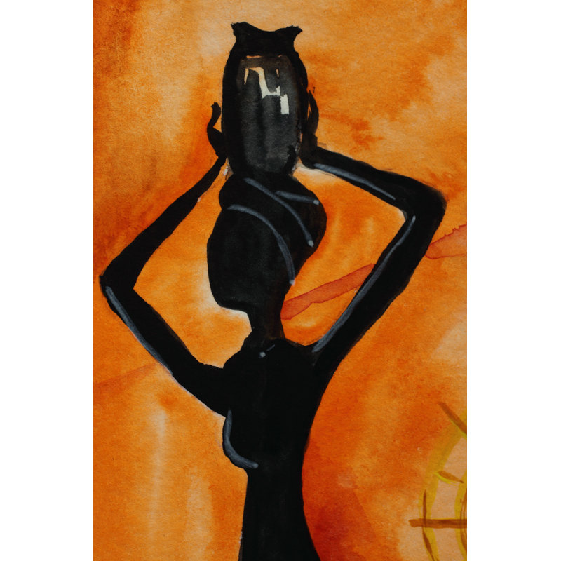Flois, fille africaine avec une cruche, H 36 po x l 24 po