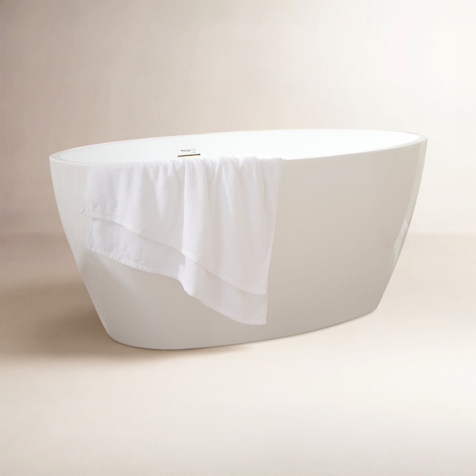 Sophia Freestanding Soaking Acrylic Bathtub, White/Integrated Overflow, 22.8" H x 31.9" W x 55.1" L