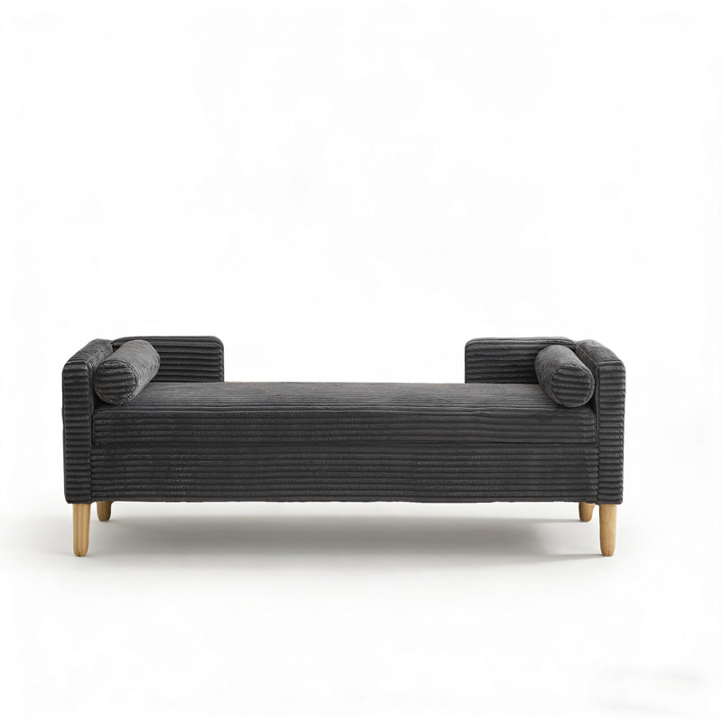 65w Corduroy Storage Soft Bench, Charcoal