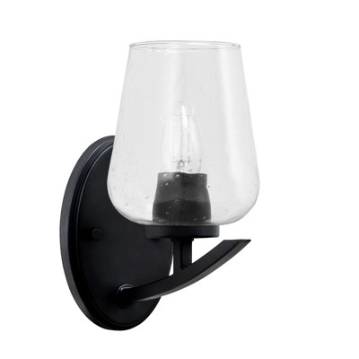 Kurve Downlight Wall Sconce With 5" Clear Bubble Glass