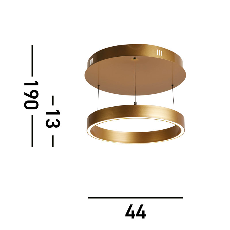 Avarey 1 - Light Gold LED Waggon Wheel Pendant