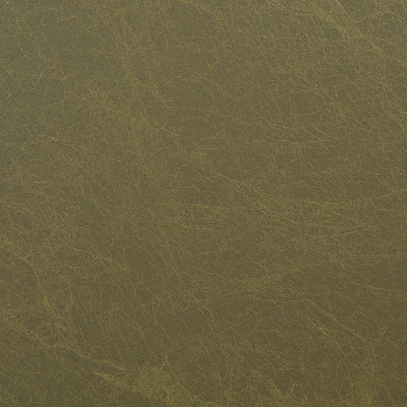 Chaise rembourrée en cuir Makah, Cuir olive végétalien, Teint en brun