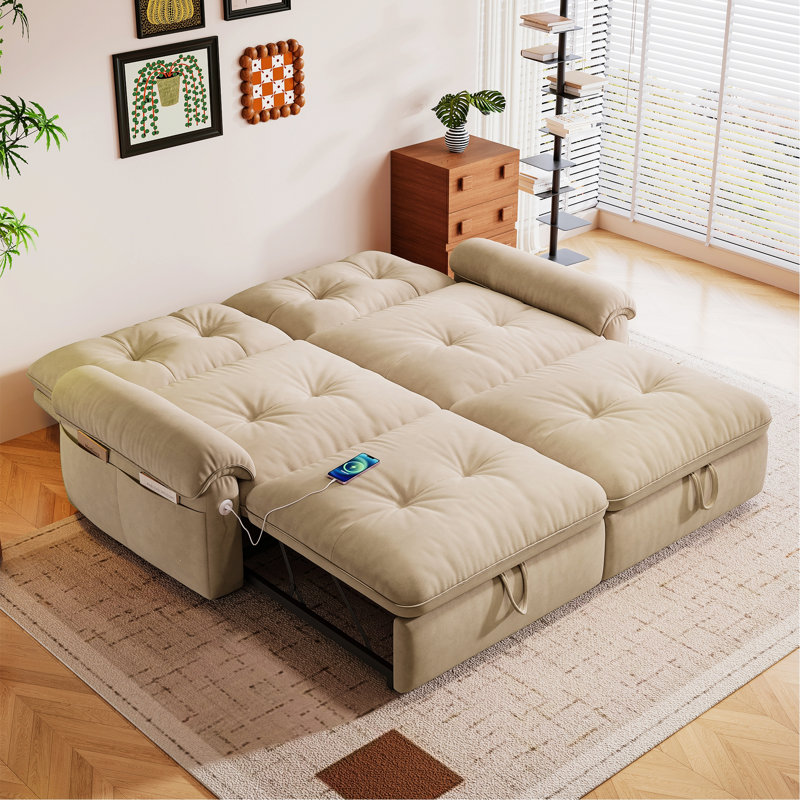 Canapé-lit convertible pour salons, chambres à coucher, Brun