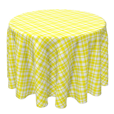 Round Plaid Cotton Tablecloth