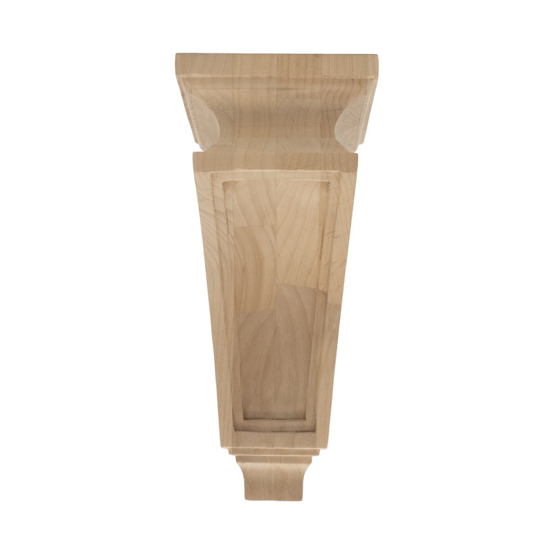 10-1/2 in x 4-7/8 in x 4-7/8 in Unfinished Medium Solid Mission Wood Corbel, Alde