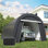  Abri d'auto robuste 13 x 20 pi avec 4 sacs en tissu pour une stabilité accrue, garage portatif à toit rond avec 2 portes enroulables, abris pour le rangement des véhicules, outils et équipement d'extérieur