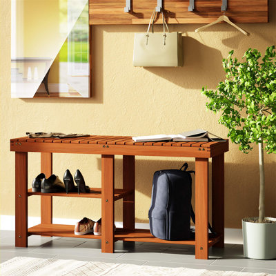 9 Pair Solid Wood Shoe Rack