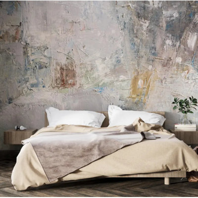 Neutral Gray Abstract Texture Wall Mural
