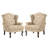 Duward Upholstered Paisley Sand Linen Wingback Accent Chair with Rolled Arm and Solid Wood Leg (Set of 2)-1897107320