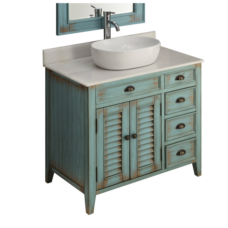 Snyder 36'' Single Bathroom Vanity with Marble Top