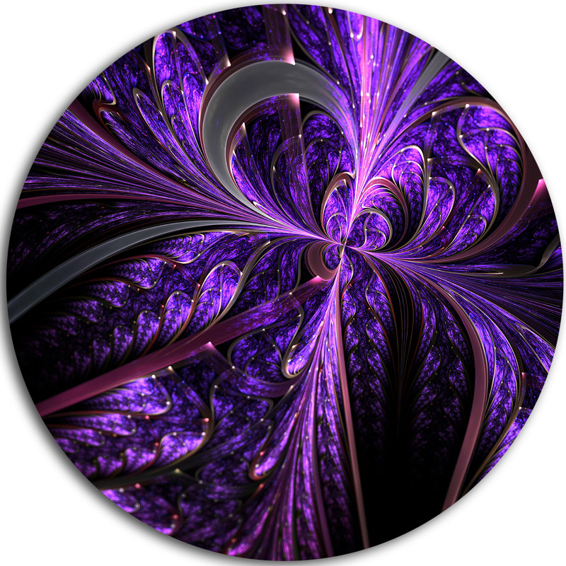 «Embossed Dark Purple Floral Shapes», reproduction de photo sur métal, H 23 po x l 23 po x P 1 po