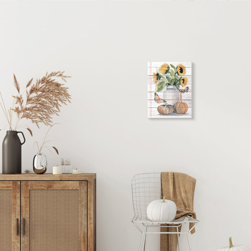 Papillon monarque orange tournesol d'automne, Plaque murale, H 15 po x l 10 po