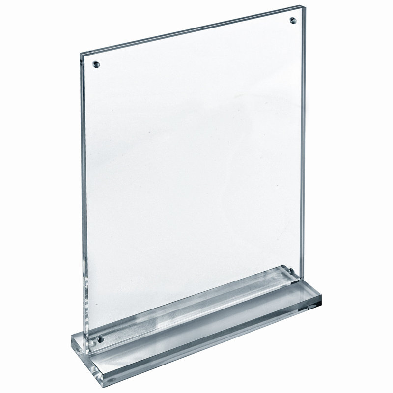 Slim Deluxe Acrylic Block Frame 8.5” x 11” on ½” Acrylic Base with Magnet Closure and Rubber Bumpers, Portrait/Vertical