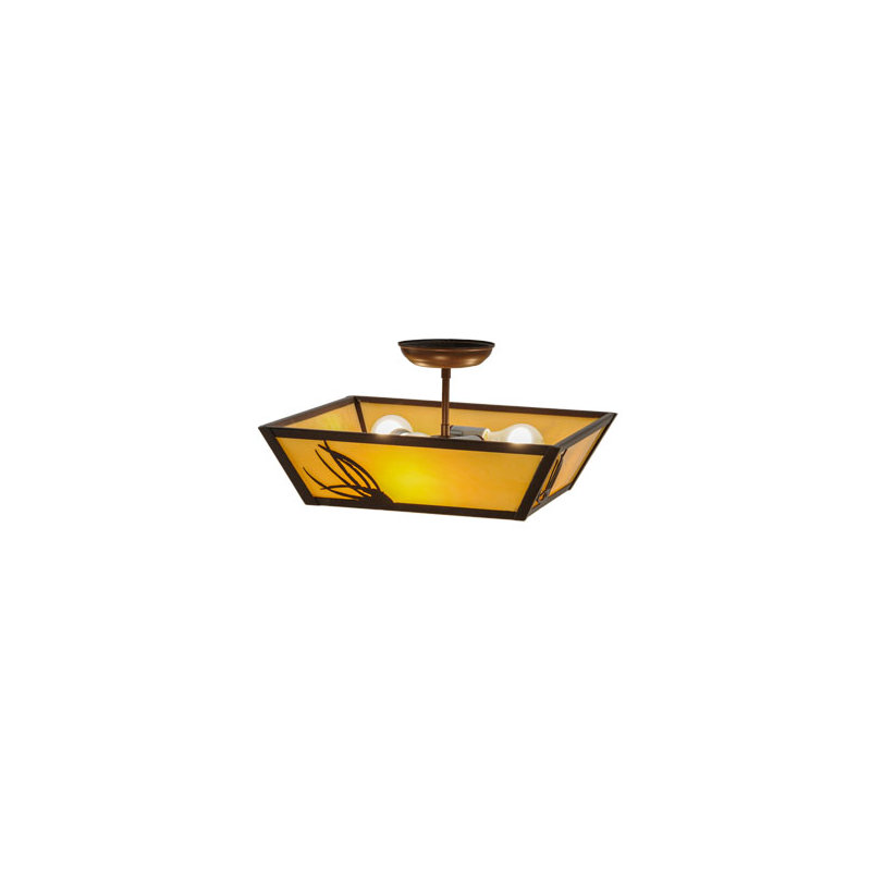Rustic Lodge 3 - Light Semi Flush Mount