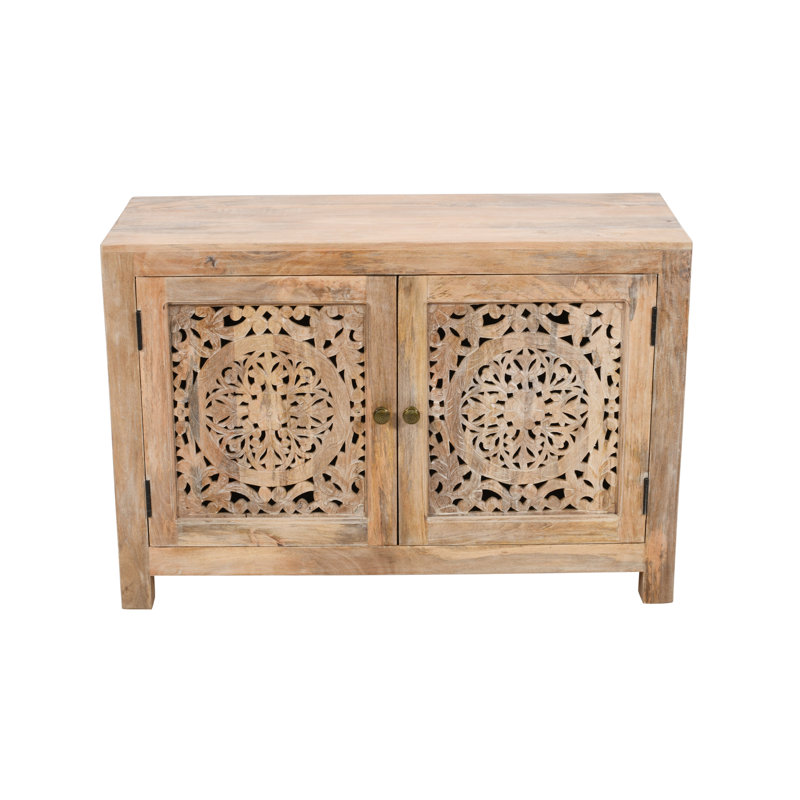 Cedriana Solid Wood Cabinet, Antique Bronze, Brown