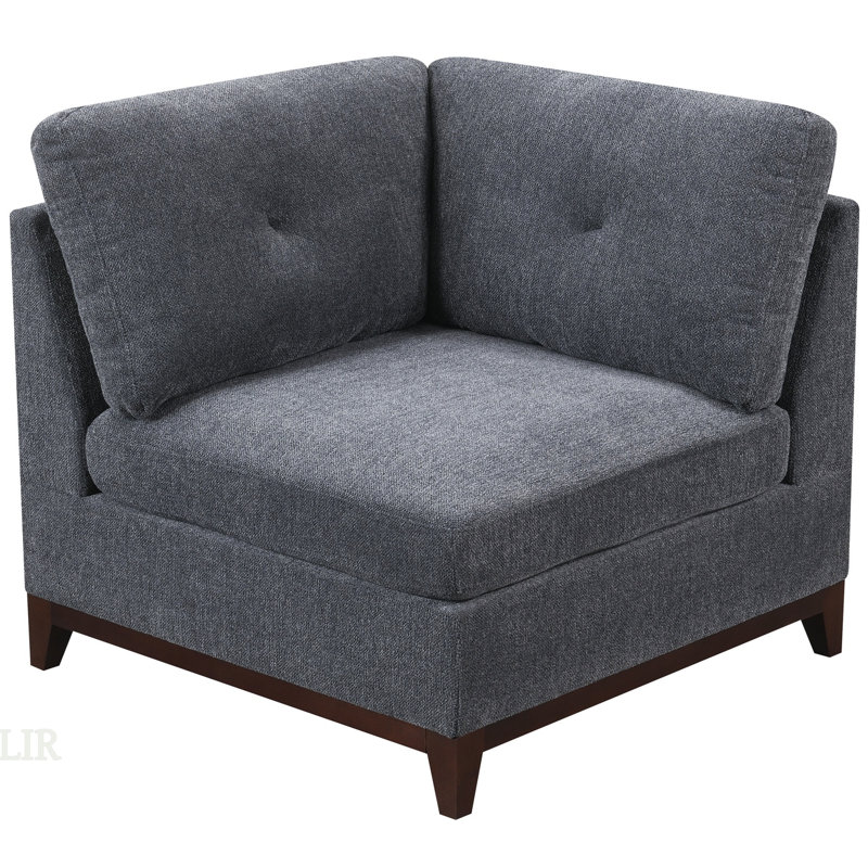 Canapé de coin modulaire en tissu chenille de coin avec dossier rembourré capitonné pour des sièges flexibles.