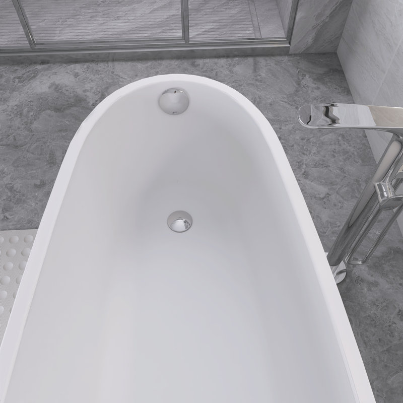 63" X 31.2" Freestanding Soaking Acylic Bathtub