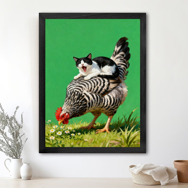Reproduction d'art encadré noir rétro, H 37 po x l 25 po