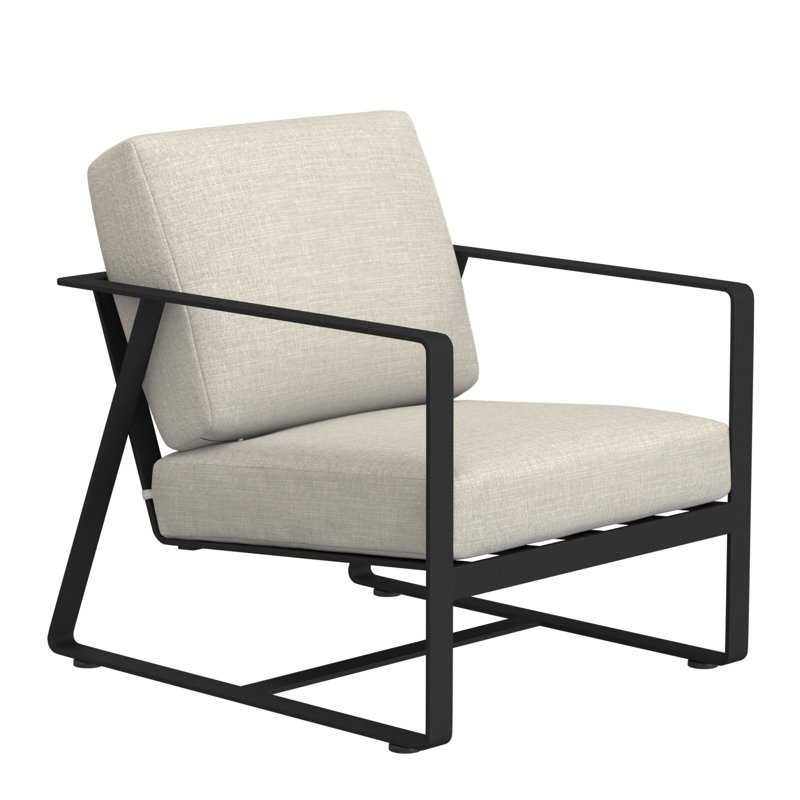 Horizon Outdoor Lounge Chair, Graphite, Piazza Mist